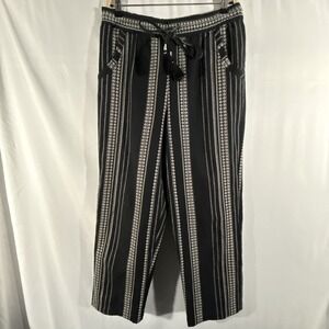 Anthropologie Essential Beach Pants Boho Bohemian Black White Artsy Women‎ M